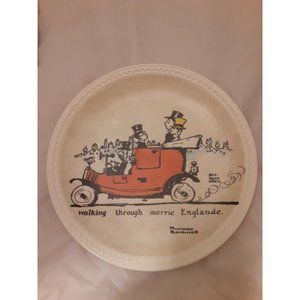 NEWELL POTTERY CO-NORMAN ROCKWELL WALKING THROUGH MERRIE ENGLANDE PLATE